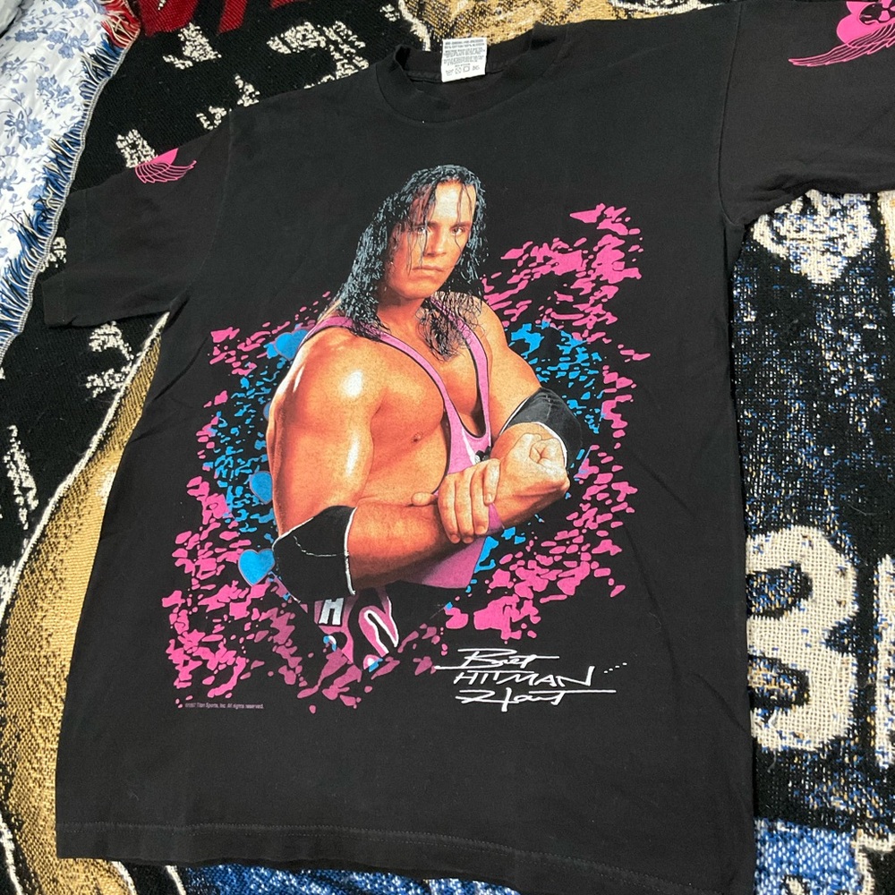 Vintage wwf bret the hitman hart shirt medium